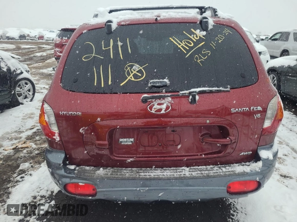 2002 Hyundai Santa Fe GLS with VIN KM8SC73D82U229282, listed as a Copart auction lot 82037604 with Not Provided miles and Salvage Title. Bid and sale history available at carsss.com. Image 6.