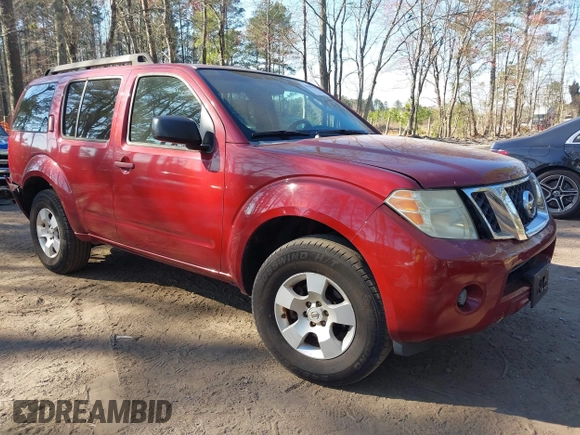 2008 Nissan Pathfinder S with VIN 5N1AR18U58C607301, listed as a IAAI auction lot 40503693 with 118,080 mi miles and . Bid and sale history available at DreamBid. Image 1.