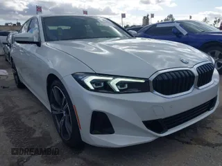 2023 BMW 3 Series 330i with VIN 3MW69FF00P8D34813, listed as a IAAI auction lot 41586136 with 20,048 mi miles. Bid and sale history available at carsss.com. Image 1.