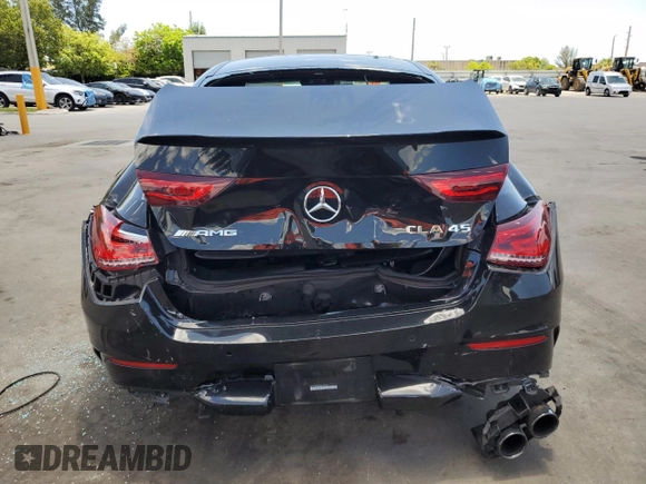 2021 Mercedes-Benz CLA 45 AMG with VIN W1K5J5DB2MN162304, listed as a Copart auction lot 57717765 with 36,101 mi miles and Salvage title. Bid and sale history available at DreamBid. Image 6.