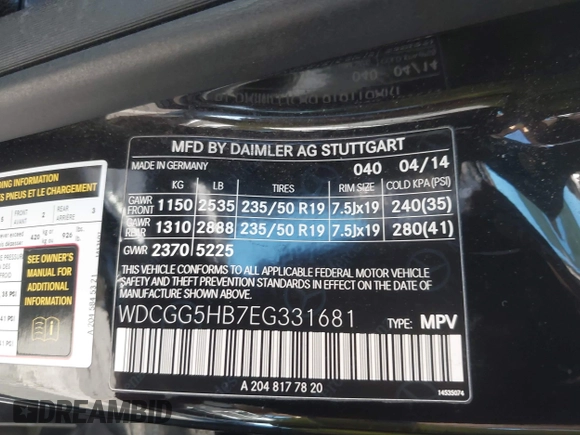 2014 Mercedes-Benz GLK 350 with VIN WDCGG5HB7EG331681, listed as a IAAI auction lot 41411522 with 100,161 mi miles and . Bid and sale history available at carsss.com. Image 9.