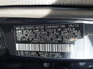 2012 Toyota Prius c One with VIN JTDKDTB36C1010956, listed as a IAAI auction lot 41476271 with 186,403 mi miles. Bid and sale history available at carsss.com. Image 9.