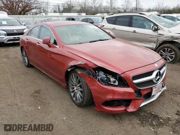 2015 Mercedes-Benz CLS 400 with VIN WDDLJ6HB4FA153587, listed as a Copart auction lot 87486774 with 76,854 mi miles and Salvage title. Bid and sale history available at DreamBid. Image 4.