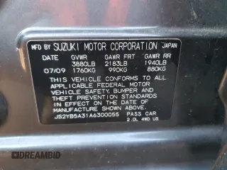 2010 Suzuki SX4 with VIN JS2YB5A31A6300055, listed as a Copart auction lot 82596904 with 80,715 mi miles and Salvage Title. Bid and sale history available at carsss.com. Image 12.