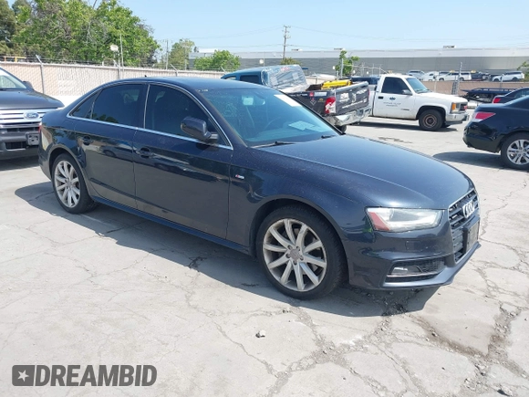 2014 Audi A4 Premium with VIN WAUBFAFL4EA083512, listed as a IAAI auction lot 42162290 with 192,786 mi miles. Bid and sale history available at carsss.com. Image 1.