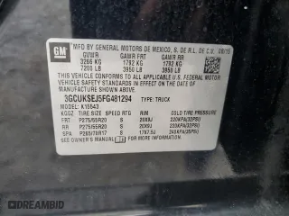 2015 Chevrolet Silverado 1500 LTZ with VIN 3GCUKSEJ5FG481294, listed as a Copart auction lot 44141505 with 148,394 mi miles and Salvage Title. Bid and sale history available at carsss.com. Image 14.