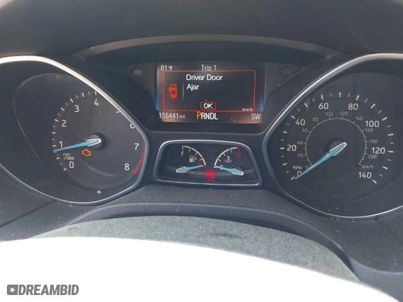 2018 Ford Focus SE with VIN 1FADP3F22JL250465, listed as a IAAI auction lot 42036881 with 155,441 mi miles. Bid and sale history available at carsss.com. Image 15.