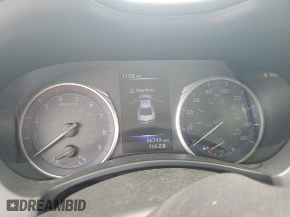 2018 Infiniti Q60 Luxe with VIN JN1EV7EL3JM392486, listed as a Copart auction lot 63526845 with 86,749 mi miles and Salvage title. Bid and sale history available at DreamBid. Image 9.