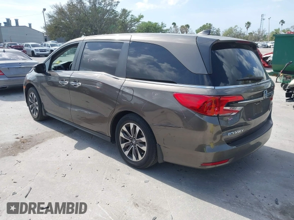 2022 Honda Odyssey EX-L with VIN 5FNRL6H77NB031502, listed as a IAAI auction lot 41706098 with 57,074 mi miles and . Bid and sale history available at DreamBid. Image 3.