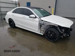 2017 Mercedes-Benz C 300 with VIN 55SWF4JB2HU234300, listed as a Copart auction lot 49301735 with 56,919 mi miles and Salvage Title. Bid and sale history available at DreamBid. Image 4.