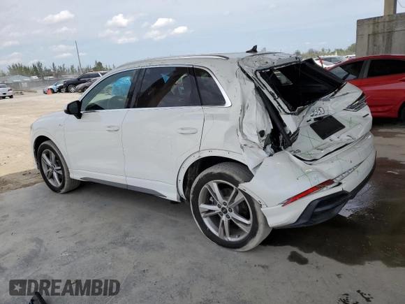 2021 Audi Q3 S line Premium with VIN WA1DECF30M1025884, listed as a Copart auction lot 51396873 with 22,406 mi miles and . Bid and sale history available at DreamBid. Image 2.