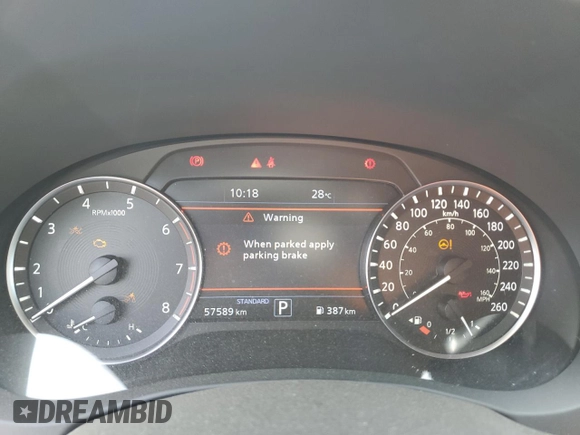2022 Infiniti QX55 Sensory with VIN 3PCAJ5L30NF101911, listed as a Copart auction lot 65155474 with 57,589 mi miles and Salvage title. Bid and sale history available at DreamBid. Image 9.