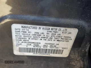 2013 Infiniti M with VIN JN1BY1AR6DM600835, listed as a Copart auction lot 76706754 with Not Provided miles and Salvage Title. Bid and sale history available at DreamBid. Image 12.