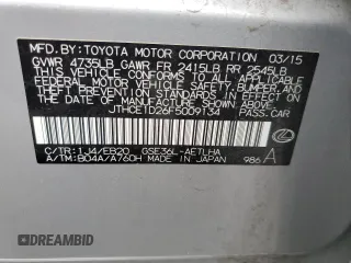 2015 Lexus IS 350 with VIN JTHCE1D26F5009134, listed as a Copart auction lot 52775215 with Not provided miles and Clean title. Bid and sale history available at DreamBid. Image 12.
