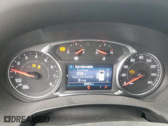2022 GMC Terrain SLE with VIN 3GKALMEV1NL203016, listed as a Copart auction lot 57675265 with 57,471 mi miles and Salvage title. Bid and sale history available at DreamBid. Image 9.