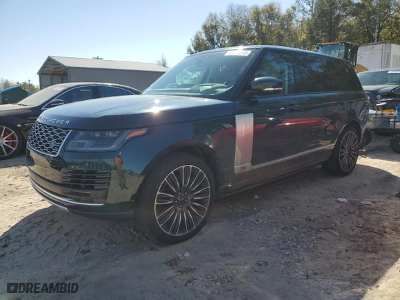 2021 Land Rover Range Rover with VIN SALGS5SE4MA437829, listed as a Copart auction lot 48587515 with 49,304 mi miles and Salvage Title. Bid and sale history available at carsss.com. Image 1.