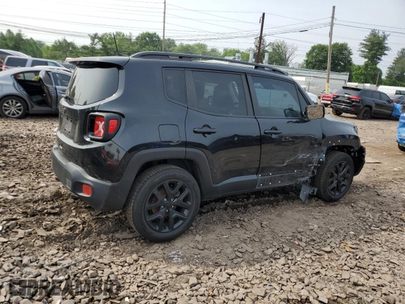 2018 Jeep Renegade Altitude with VIN ZACCJBBH4JPH29641, listed as a Copart auction lot 60641395 with 57,104 mi miles and Salvage title. Bid and sale history available at DreamBid. Image 3.
