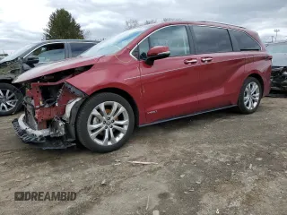 2021 Toyota Sienna Limited with VIN 5TDERKEC4MS008860, listed as a Copart auction lot 48590915 with 61,434 mi miles and Salvage Title. Bid and sale history available at carsss.com. Image 1.