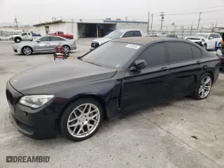 2013 BMW 7 Series 740Li with VIN WBAYE4C51DD137687, listed as a Copart auction lot 76103944 with 134,609 mi miles and Salvage Title. Bid and sale history available at carsss.com. Image 1.