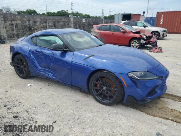 2023 Toyota Supra 3.0 with VIN WZ1DB0G08PW061526, listed as a Copart auction lot 61642655 with 11,279 mi miles and Salvage title. Bid and sale history available at DreamBid. Image 4.