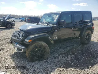 2024 Jeep Wrangler Sahara with VIN 1C4RJXP60RW216156, listed as a Copart auction lot 49212225 with 28,584 mi miles and Salvage Title. Bid and sale history available at DreamBid. Image 1.