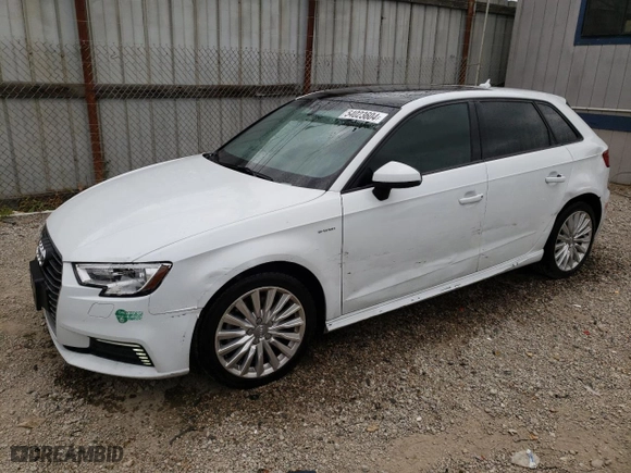 2017 Audi A3 Sportback e-tron Premium with VIN WAUUPBFF4HA054280, listed as a Copart auction lot 54023604 with 84,007 mi miles and Salvage Title. Bid and sale history available at carsss.com. Image 1.