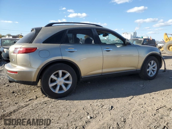 2005 Infiniti FX35 with VIN JNRAS08W15X220348, listed as a Copart auction lot 69458784 with 166,740 mi miles and Salvage Title. Bid and sale history available at carsss.com. Image 3.