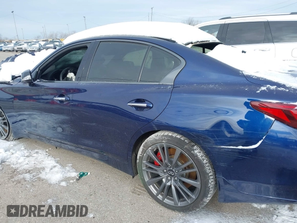 2021 Infiniti Q50 Red Sport 400 with VIN JN1FV7DR4MM880313, listed as a IAAI auction lot 41317967 with Not Provided miles and . Bid and sale history available at carsss.com. Image 14.