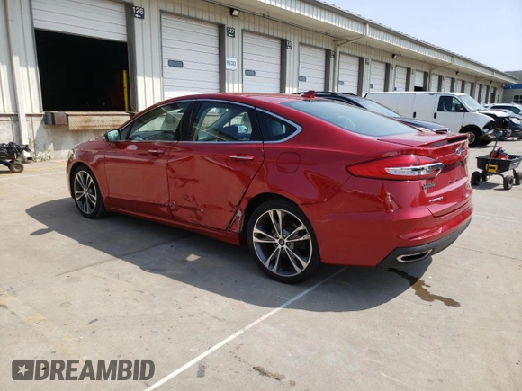 2020 Ford Fusion Titanium with VIN 3FA6P0K92LR164040, listed as a Copart auction lot 59497495 with 74,812 mi miles and Salvage title. Bid and sale history available at DreamBid. Image 2.