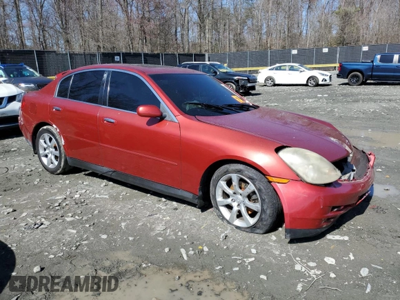 2003 Infiniti G35 w/Leather with VIN JNKCV51E03M335812, listed as a Copart auction lot 49454515 with Not Provided miles and Salvage Title. Bid and sale history available at carsss.com. Image 4.