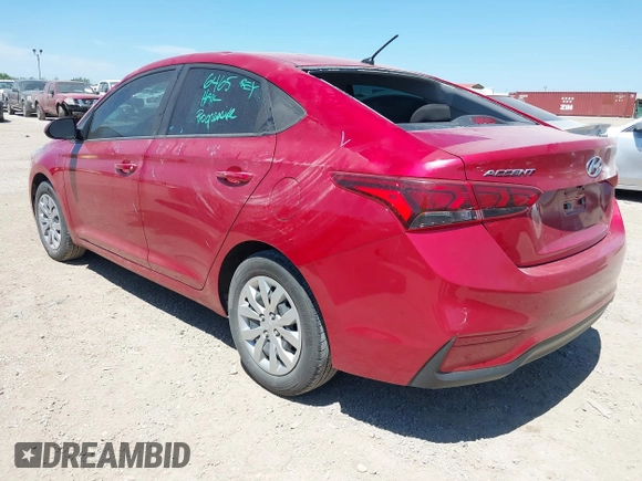 2022 Hyundai Accent SE with VIN 3KPC24A6XNE183245, listed as a IAAI auction lot 42216371 with 20,599 mi miles and . Bid and sale history available at DreamBid. Image 3.