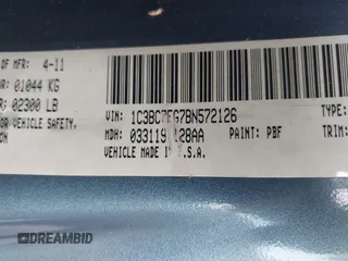 2011 Chrysler 200 Limited with VIN 1C3BC7EG7BN572126, listed as a IAAI auction lot 41951516 with 84,516 mi miles and . Bid and sale history available at DreamBid. Image 9.
