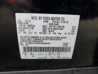 2017 Ford Explorer XLT with VIN 1FM5K7D85HGB28256, listed as a Copart auction lot 61349915 with 87,560 mi miles and Salvage title. Bid and sale history available at DreamBid. Image 13.