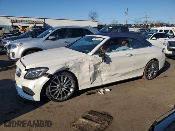 2018 Mercedes-Benz C 300 with VIN WDDWK4KB0JF622077, listed as a Copart auction lot 38075154 with 58,696 mi miles and Salvage title. Bid and sale history available at DreamBid. Image 1.