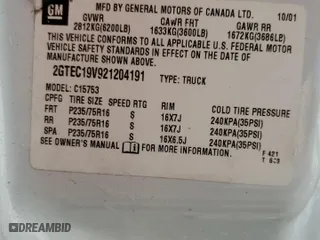 2002 GMC Sierra 1500 SLE with VIN 2GTEC19V921204191, listed as a Copart auction lot 42635495 with 171,006 mi miles and Salvage Title. Bid and sale history available at carsss.com. Image 12.