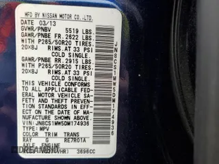 2013 Infiniti FX with VIN JN8CS1MW5DM174936, listed as a Copart auction lot 66292974 with Not Provided miles and Salvage Title. Bid and sale history available at DreamBid. Image 12.
