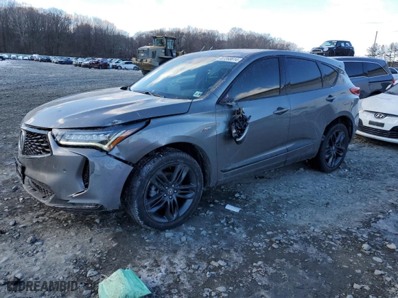 2023 Acura RDX w/A-Spec Package with VIN 5J8TC2H67PL023536, listed as a Copart auction lot 87268614 with 19,972 mi miles and Salvage Title. Bid and sale history available at carsss.com. Image 1.