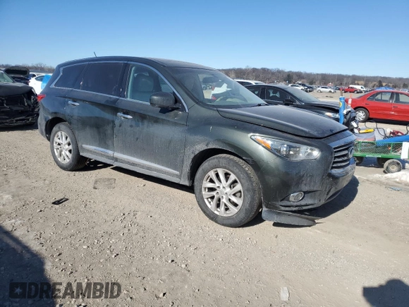 2013 Infiniti JX35 with VIN 5N1AL0MM4DC320804, listed as a Copart auction lot 41757285 with 140,551 mi miles and Salvage Title. Bid and sale history available at carsss.com. Image 4.