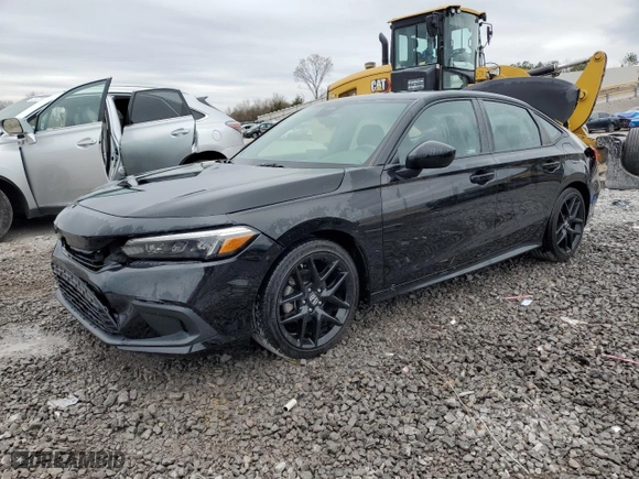 2023 Honda Civic Sedan Sport with VIN 2HGFE2F51PH511248, listed as a Copart auction lot 46477465 with 23,455 mi miles and Salvage Title. Bid and sale history available at carsss.com. Image 1.