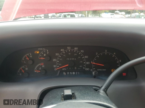 2001 Ford Super Duty F-250 XL with VIN 1FTNW21L91EC50835, listed as a Copart auction lot 76288194 with 262,493 mi miles and Salvage Title. Bid and sale history available at carsss.com. Image 9.