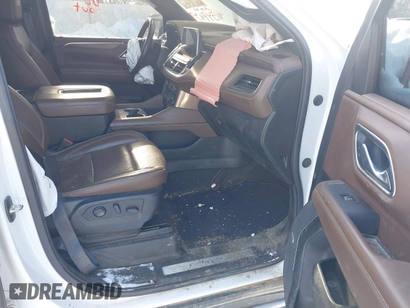 2022 Chevrolet Suburban High Country with VIN 1GNSKGKLXNR151036, listed as a IAAI auction lot 41549439 with 97,613 mi miles and . Bid and sale history available at DreamBid. Image 5.