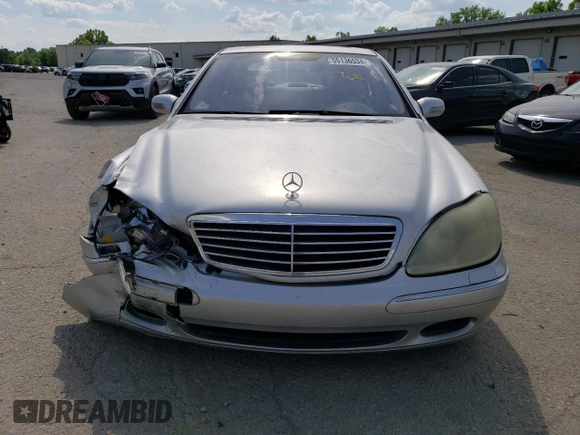 2001 Mercedes-Benz S-Class with VIN WDBNG70J31A196545, listed as a Copart auction lot 55136534 with 168,841 mi miles and Non Repairable. Bid and sale history available at carsss.com. Image 5.