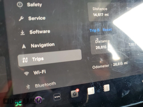 2023 Tesla Model 3 with VIN 5YJ3E1EA4PF556782, listed as a Copart auction lot 55626935 with 26,615 mi miles and Salvage title. Bid and sale history available at DreamBid. Image 9.