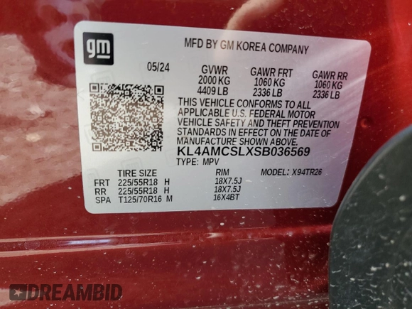2025 Buick Encore GX Preferred with VIN KL4AMCSLXSB036569, listed as a Copart auction lot 48410175 with 2,392 mi miles and Salvage title. Bid and sale history available at DreamBid. Image 13.