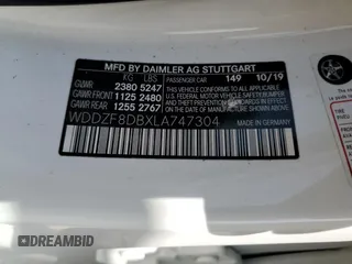 2020 Mercedes-Benz E-Class E 350 with VIN WDDZF8DBXLA747304, listed as a Copart auction lot 44607655 with 52,812 mi miles and Salvage Title. Bid and sale history available at carsss.com. Image 12.