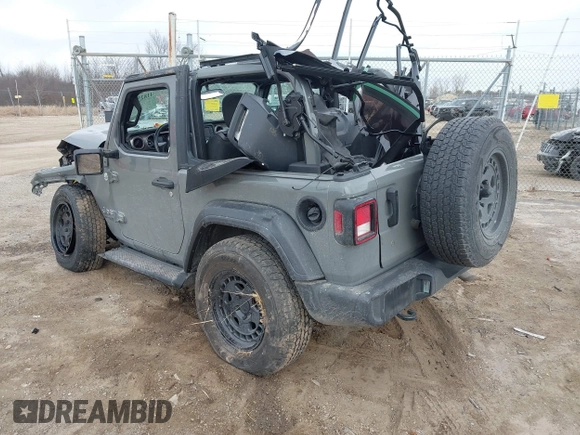 2018 Jeep Wrangler Sport S with VIN 1C4GJXAGXJW197483, listed as a IAAI auction lot 41825305 with 64,173 mi miles and . Bid and sale history available at DreamBid. Image 3.