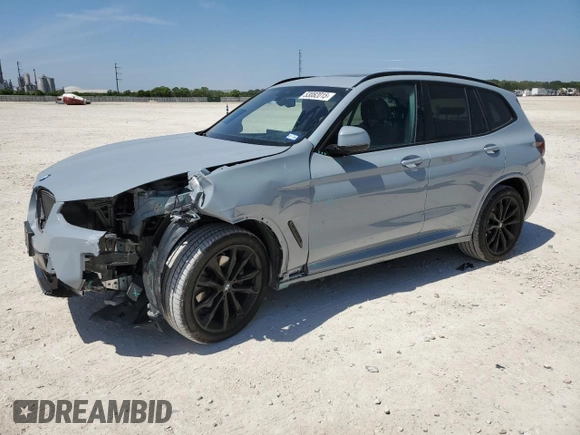2024 BMW X3 sDrive30i z VIN 5UX43DP0XR9X30530, wystawiony jako Copart lot #53082015 z przebiegiem 10 748 mil mil oraz Szkoda całkowita • Salvage title. Historia ofert i sprzedaży dostępna na DreamBid. Obrazek 1.