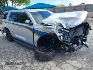 2019 Chevrolet Tahoe Commercial z VIN 1GNLCDEC0KR376296, wystawiony jako IAAI lot #41908053 z przebiegiem Nie podano mil oraz . Historia ofert i sprzedaży dostępna na DreamBid. Obrazek 1.