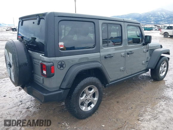 2021 Jeep Wrangler Unlimited Willys with VIN 1C4HJXDN6MW664417, listed as a IAAI auction lot 41598605 with 37,963 mi miles and . Bid and sale history available at DreamBid. Image 4.