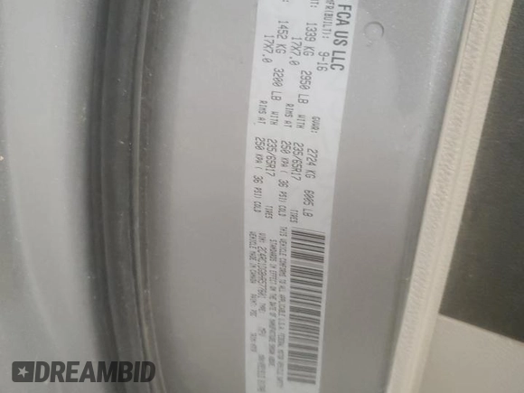 2017 Chrysler Pacifica Touring with VIN 2C4RC1DG8HR577601, listed as a Copart auction lot 60551505 with 149,174 mi miles and Non repairable. Bid and sale history available at DreamBid. Image 13.